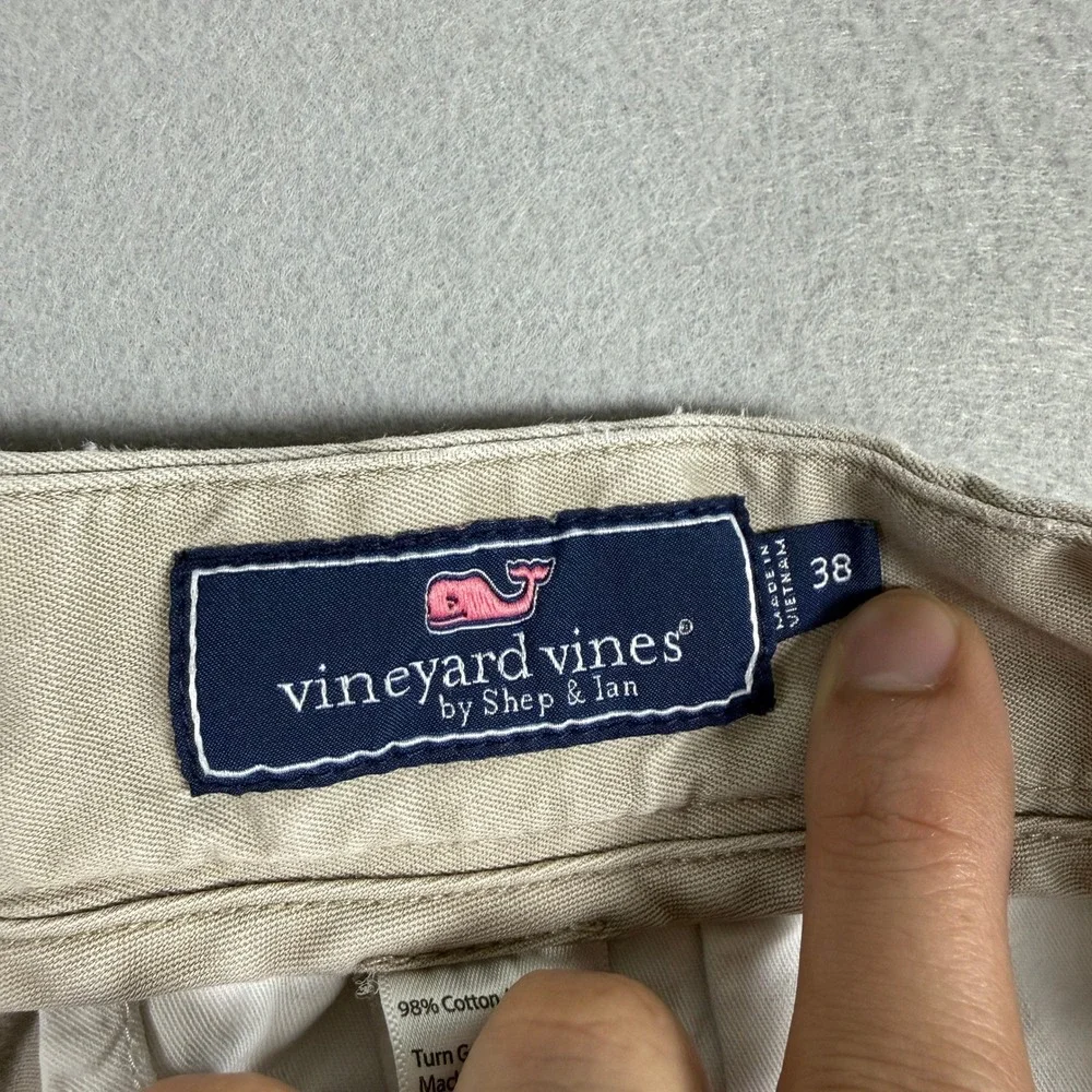 Vineyard Vines Mens Shorts Breaker 38‎ Khaki Cotton Flat Front Chino Golf Casual